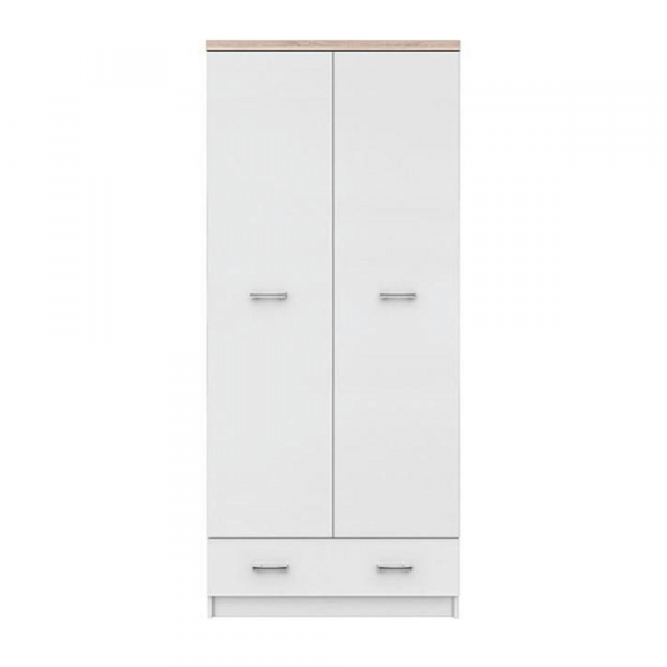 Dvoudveřová skříň 2D1S, bílá / dub sonoma, TOPTY