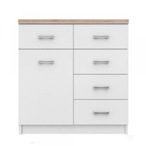Komoda 1D4S, bílá / dub sonoma, TOPTY TYP 12