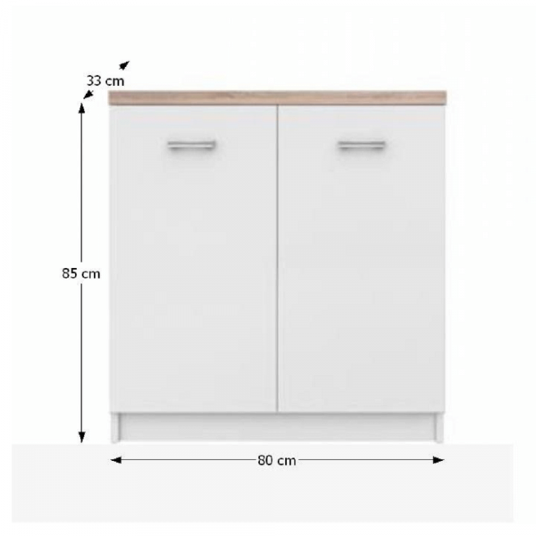 Komoda 2D, bílá / dub sonoma, TOPTY TYP 13