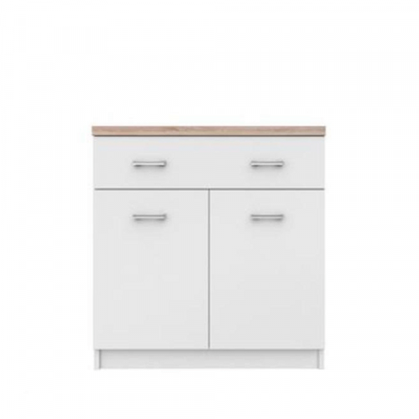 Komoda 2D1S, bílá/dub sonoma, TOPTY TYP 14