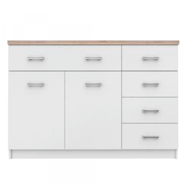 Komoda 2d5s, bílá / dub sonoma, TOPTY 08