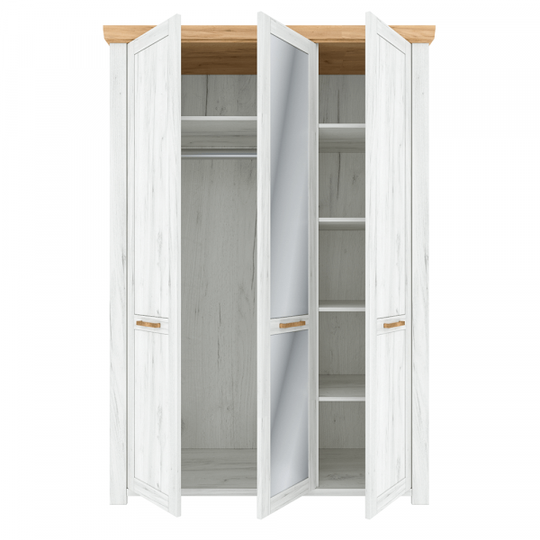 Věšáková skříň H, dub craft zlatý/dub craft bílý, SUDBURY