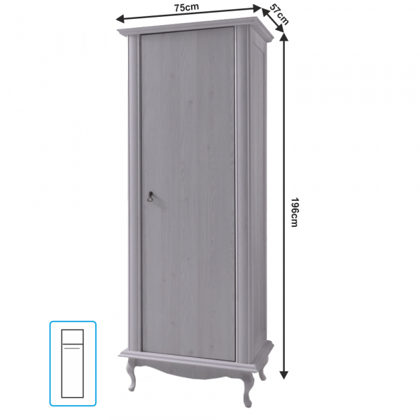 Věšáková skříň DA3, sosna bílá, VILAR