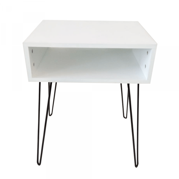 Příruční/noční stolek, bílá/černá, HONEJ