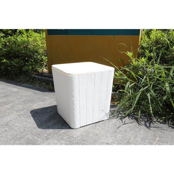 Zahradní úložný box / příruční stolek, bílá, IBLIS