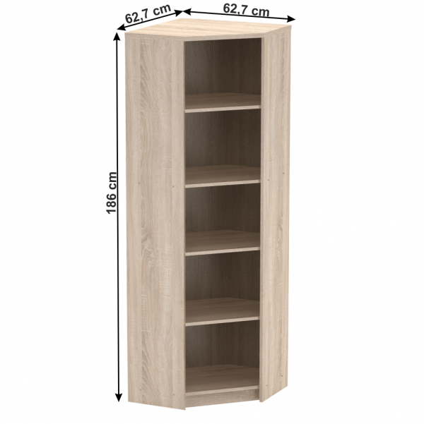 Rohový regál, dub sonoma, JOHAN 2 NEW 09