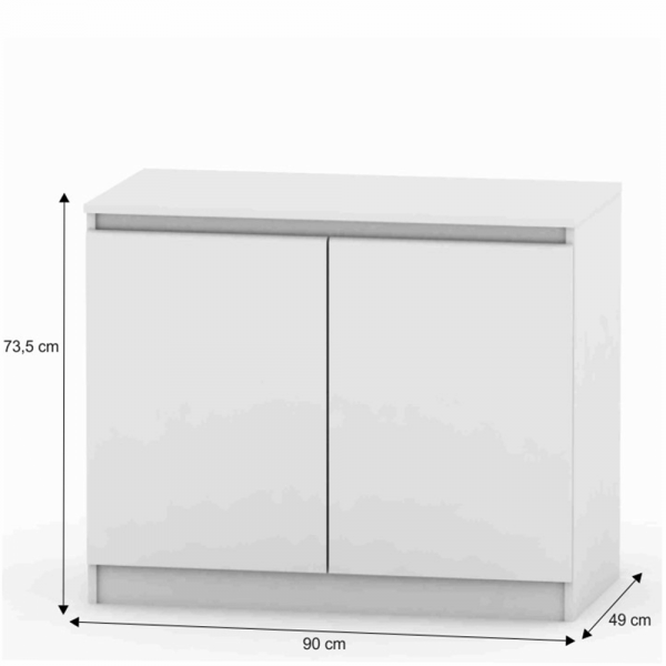 2 dveřová komoda, bílá, HANY NEW 008