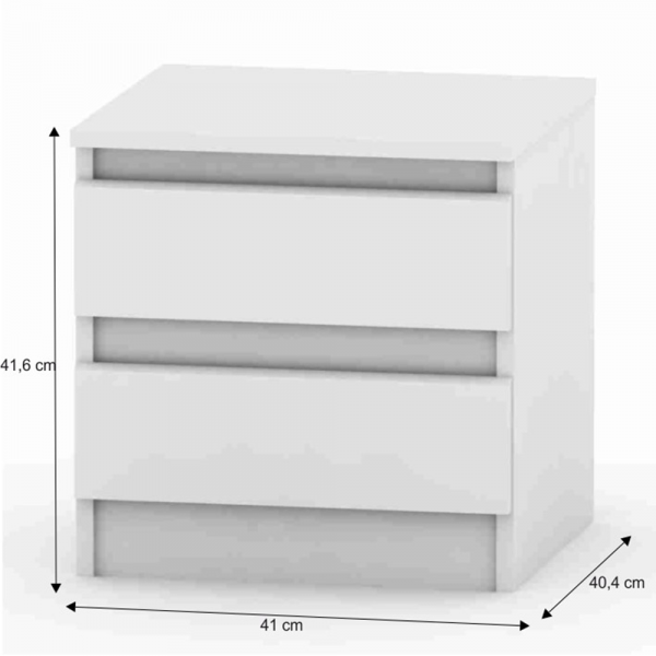 2 šuplíkový noční stolek, bílá, HANY NEW 002