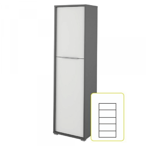 Policová skříň, grafit/bílá, RIOMA NEW TYP 08