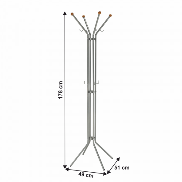 Věšák, stříbrná/buk, WILLY