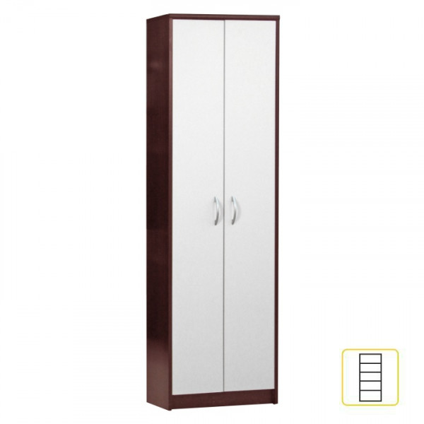 Policová skříň, wenge, bílá MECKI