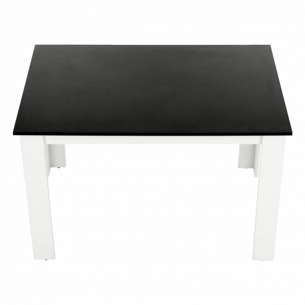 Jídelní stůl, bílá / černá, 120x80, KRAZ