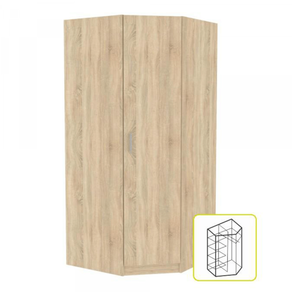 Rohová skříň, dub sonoma, INVITA  TYP 3