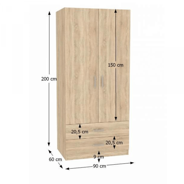 Skříň, DTD laminovaná, dub sonoma, INVITA TYP 5