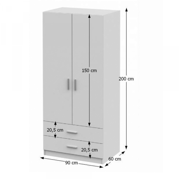 Skříň, DTD laminovaná, bílá, INVITA typ 5