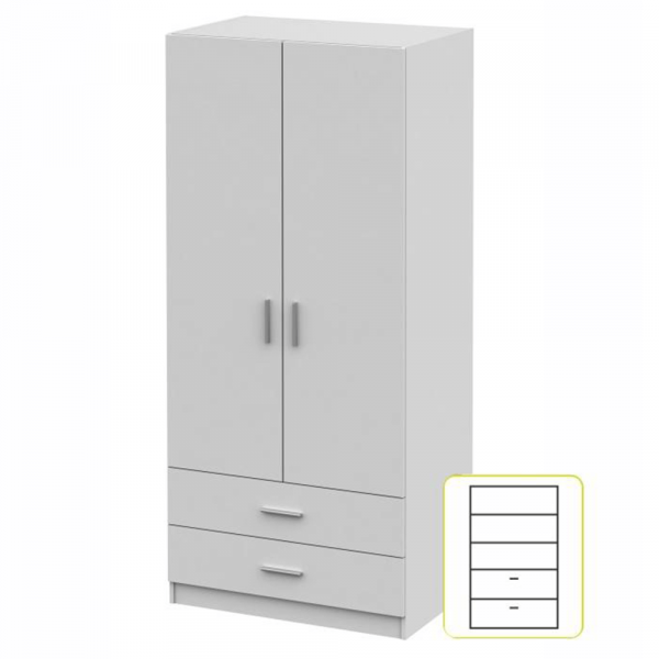 Skříň, DTD laminovaná, bílá, INVITA typ 5