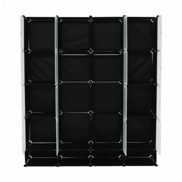 Modulární šatní organizér, černá / mléčná bílá, RODAN TYP 2