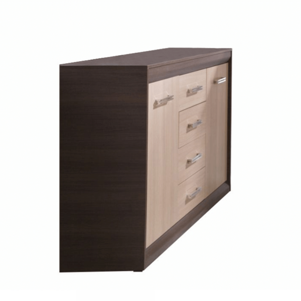 Komoda, dub tmavý / dub jasný, KORINA