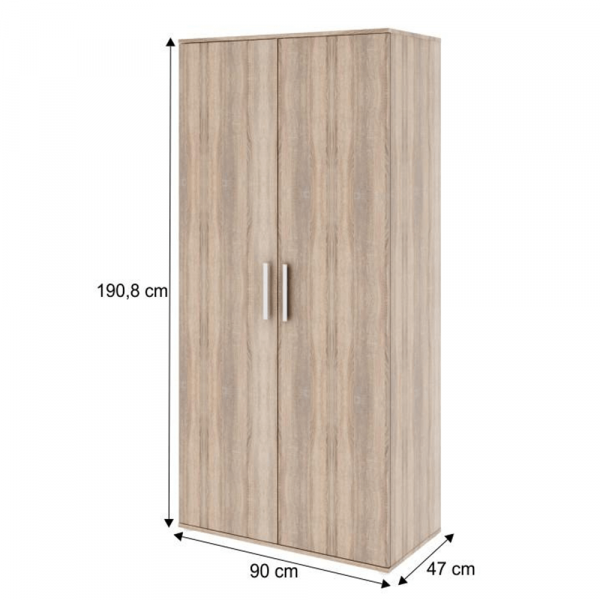 Vešiaková skriňa, dub sonoma, DUNAJ TYP 1