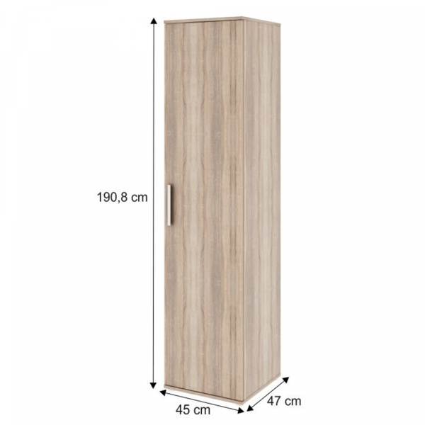Skříň policová úzká, dub sonoma, DUNAJ TYP 3