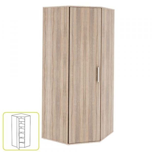 Rohová skříň, dub sonoma, DUNAJ TYP 15