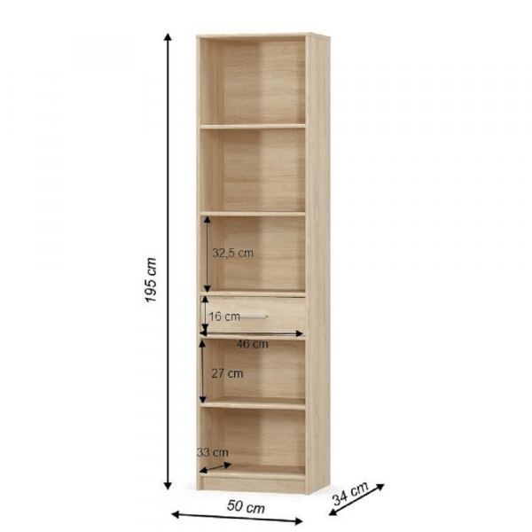 Regál otevřený 1S, dub sonoma, TEYO