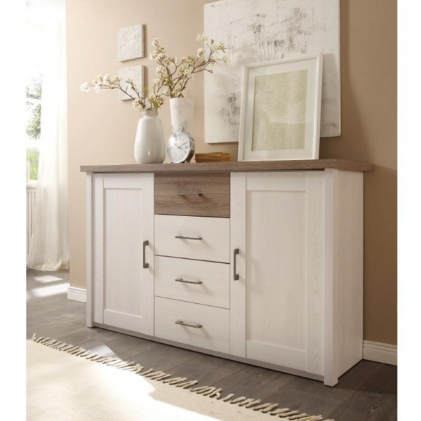 Komoda, pinie bílá / dub sonoma truflový, LUMERA