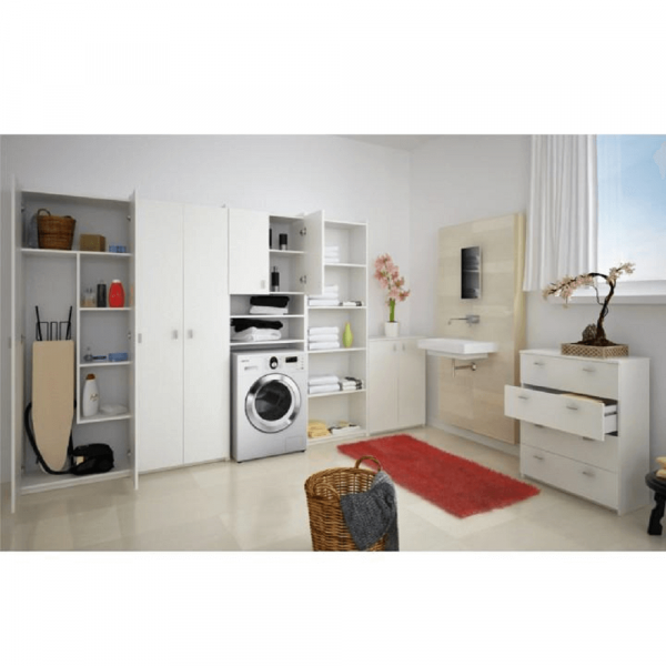 Policová skříň, DTD laminovaná, bílá, NATALI TYP 2