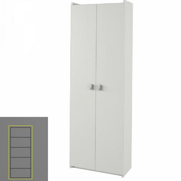 Policová skříň, DTD laminovaná, bílá, NATALI TYP 2