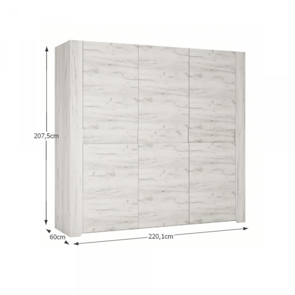 Skříň Typ 22 3D, bílá craft, ANGEL