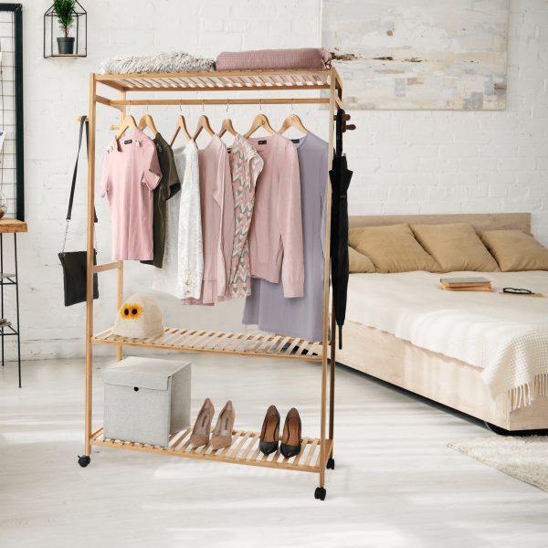 Šatní organizér, přírodní bambus, Melar