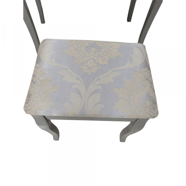 Toaletní stolek s taburetem, šedá / stříbrná, REGINA NEW