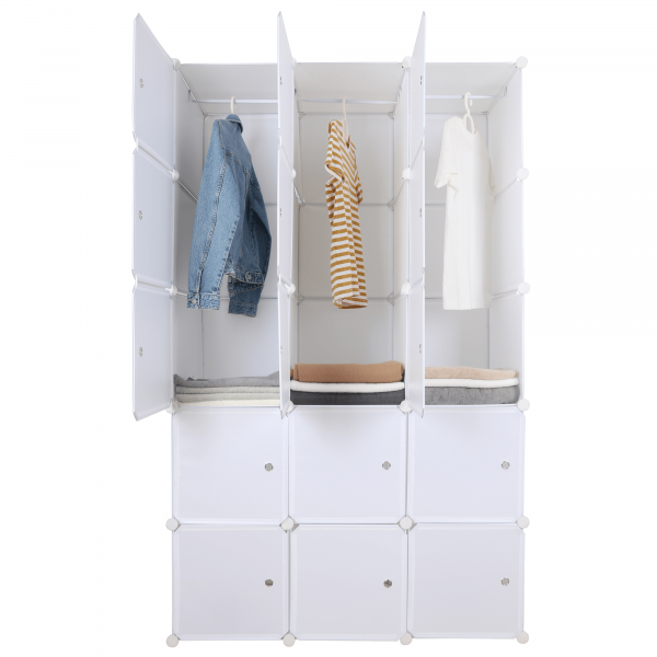 Modulární multifunkční skříň, bílá, ZALVO