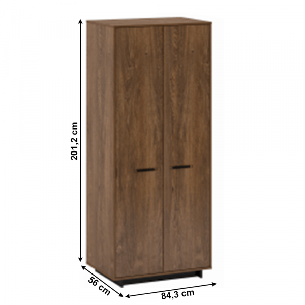 Věšáková skříň, dub bolzano / černá, DELIS F