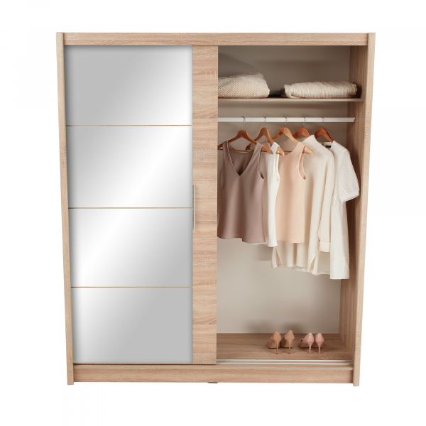 Skříň s posuvnými dveřmi, dub sonoma, 180x215, LOW