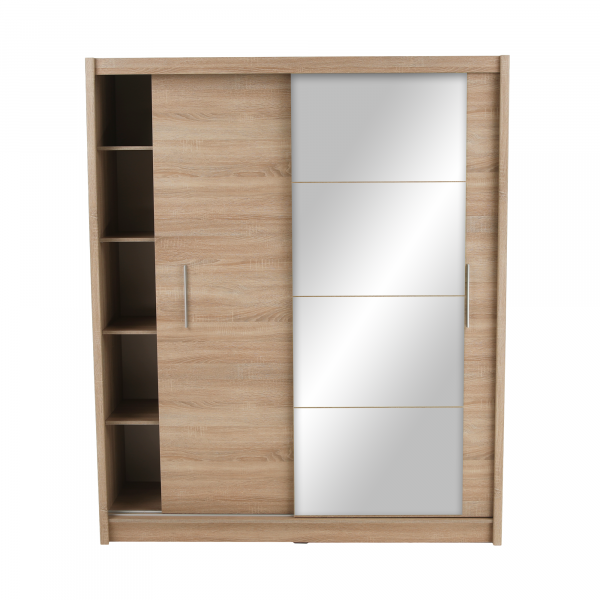 Skříň s posuvnými dveřmi, dub sonoma, 180x215, LOW