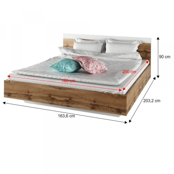 Ložnicový komplet (postel 160x200 cm), dub wotan/bílá, GABRIELA NEW