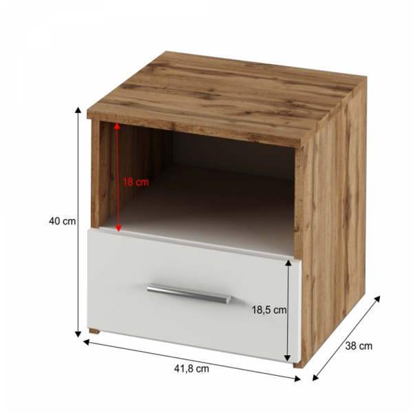 Ložnicový komplet (postel 160x200 cm), dub wotan/bílá, GABRIELA NEW