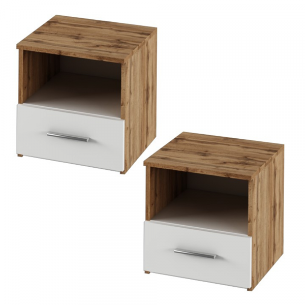 Ložnicový komplet (postel 160x200 cm), dub wotan/bílá, GABRIELA NEW