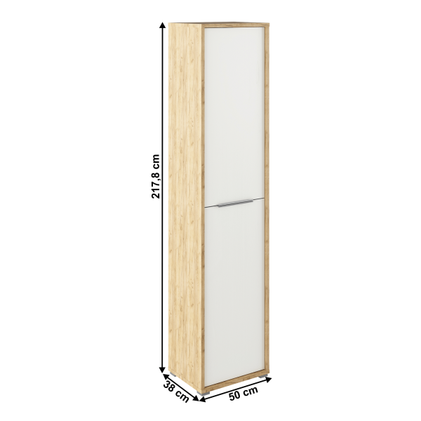 Vysoká policová skříň, dub artisan/bílá, RIOMA TYP 06