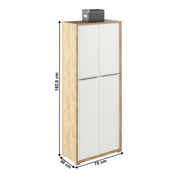 Policová skříň, dub artisan/bílá, RIOMA TYP 07