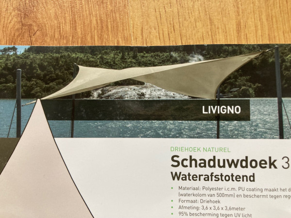 Stínící plachta LIVIGNO čtvercová béžová 5x5m