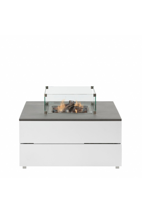 Stůl s plynovým ohništěm COSI- typ Cosipure 100 bílý rám / deska šedá