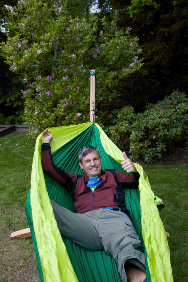 Houpací síť pro jednoho Camping + Slap strap (zelený SET)