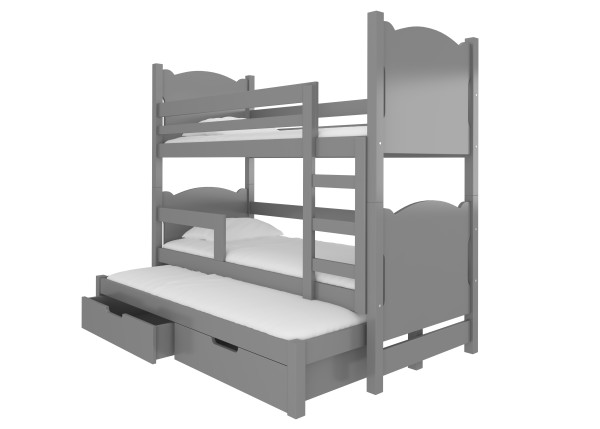 Patrová postel pro tři osoby s matracemi LETICIA