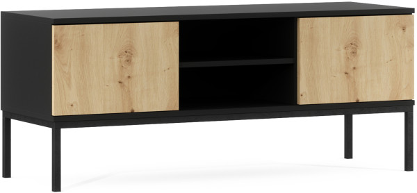 Lanzzi 120 Media cabinet Black Matt/Artisan Oak