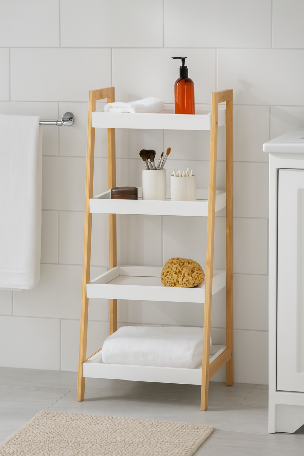 Bambusový regál GRADA bílá