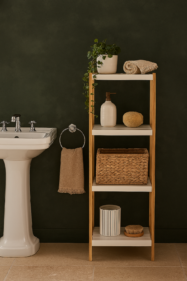 Bambusový regál STEPPA bílá