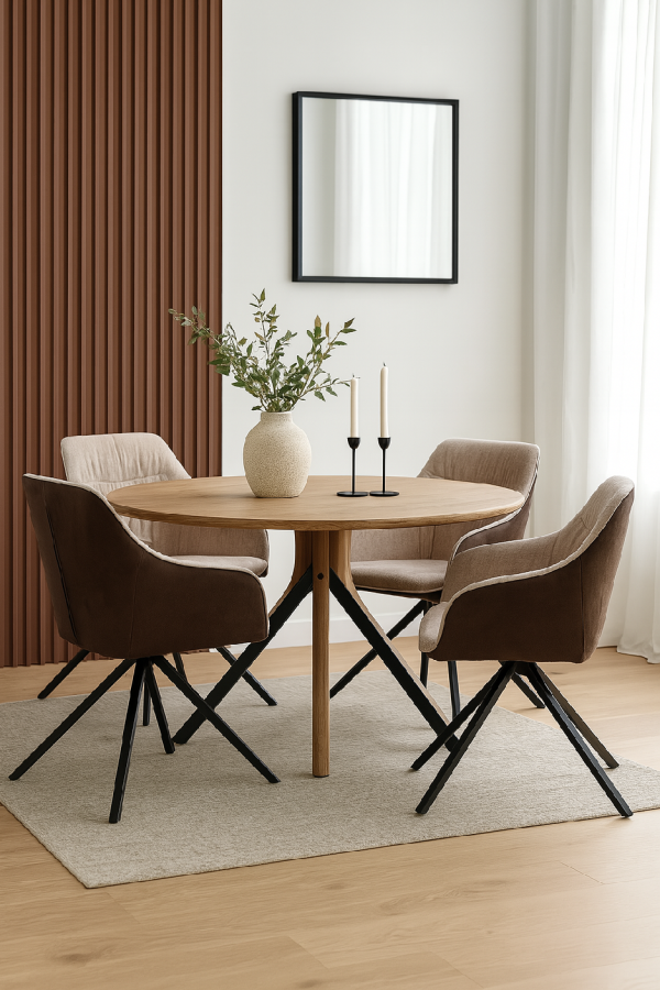 Jídelní židle LOREN hnědá/krémová