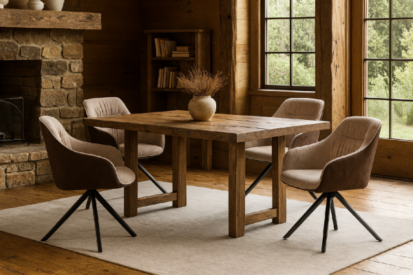 Jídelní židle LOREN hnědá/krémová